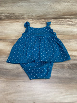 Carter's Polka Dot Bodysuit Dress Blue sz 9m