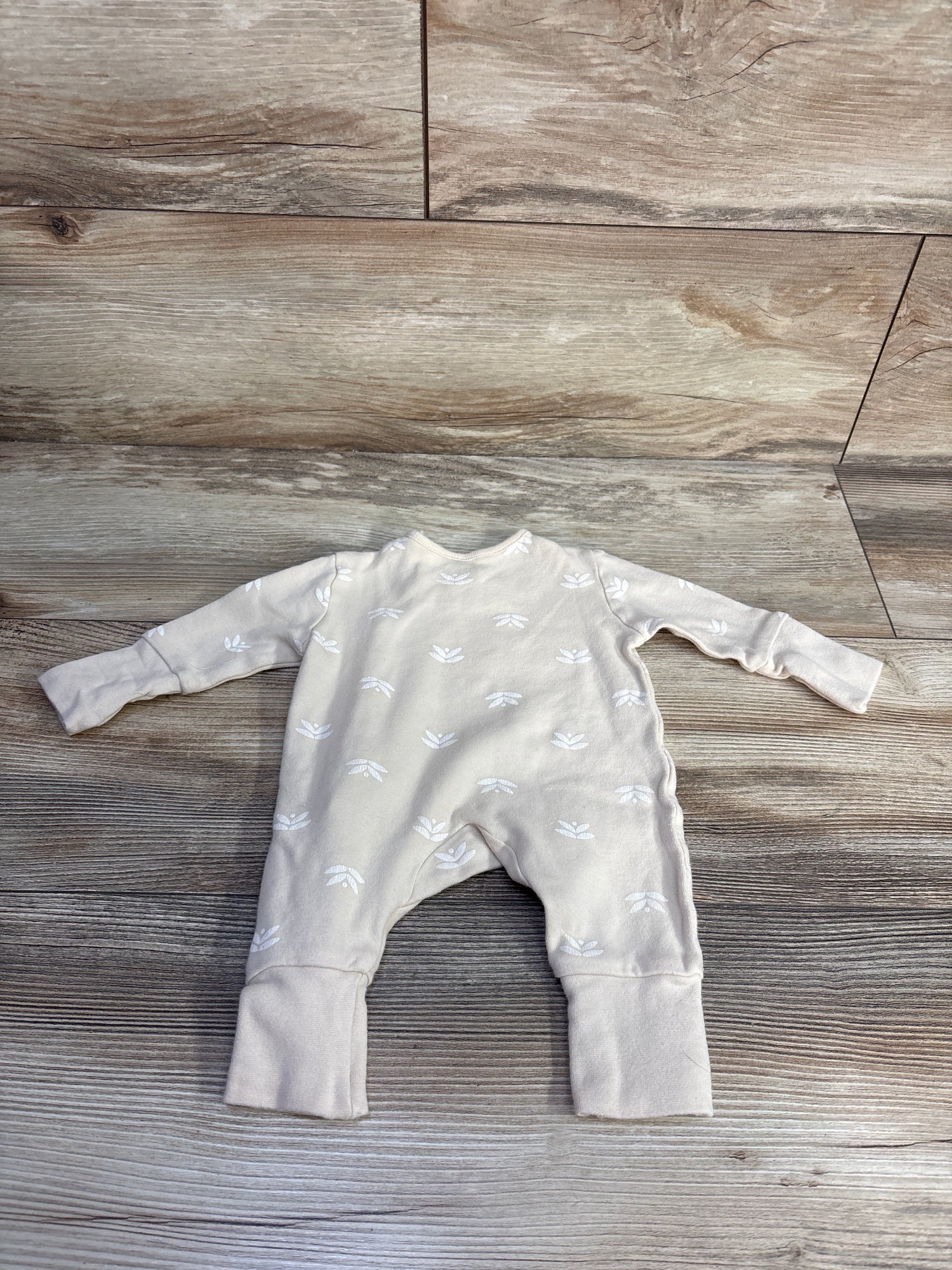 Homegrown Side Snap Coverall Beige sz Newborn