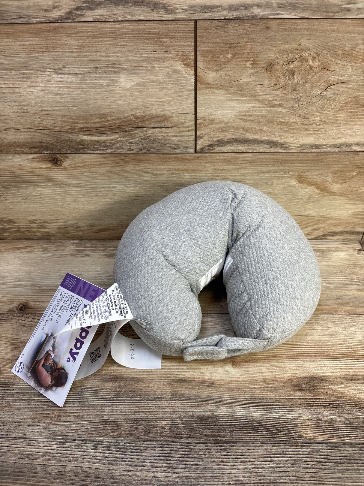 NEW Boppy Anywhere Travel Nursing Pillow Grey
