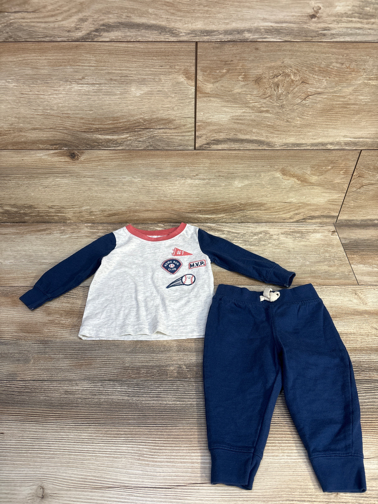 Just One You 2pc Home Run Shirt & Pants Set Grey sz 6m