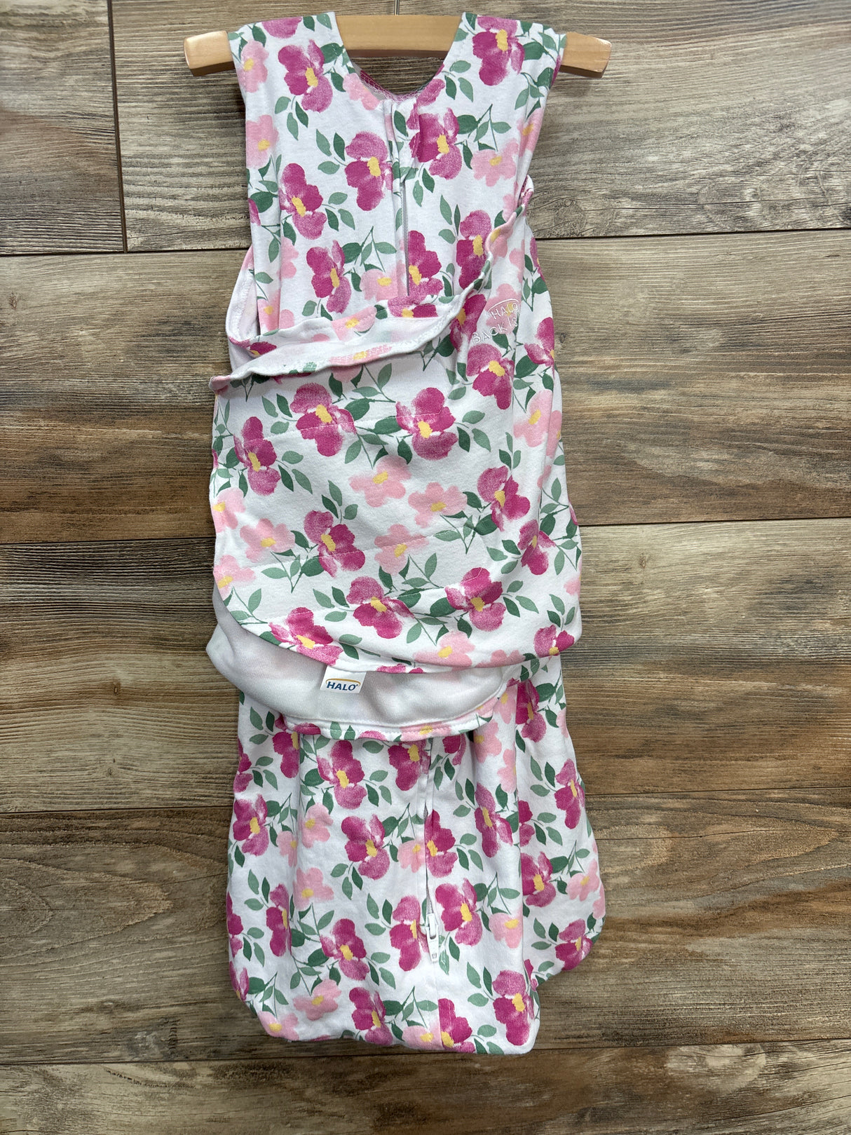 Halo Floral Sleepsack Swaddle White sz 3-6m