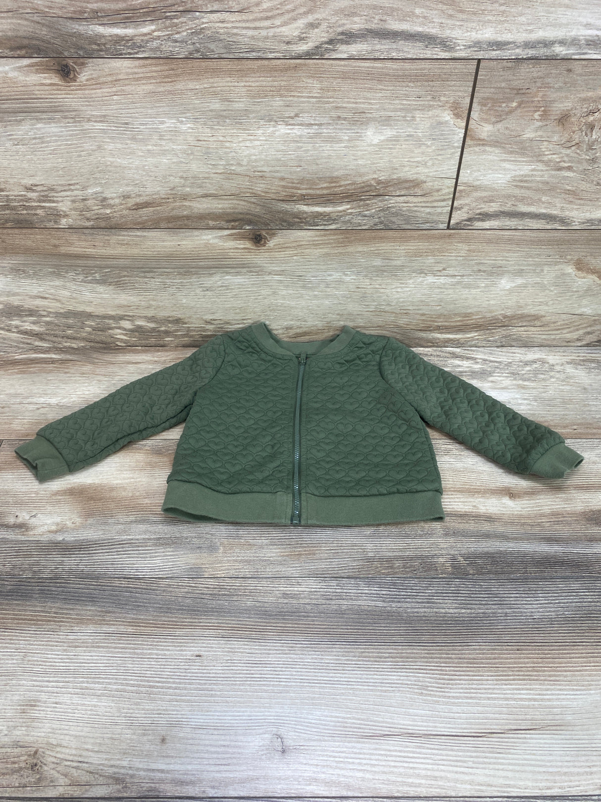 Cat & Jack Heart Quilted Jacket Green sz 24m