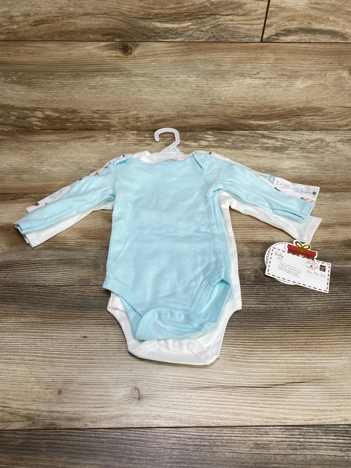 NEW Baby Kiss 3pk Bodysuits Blue/White sz 3-6m