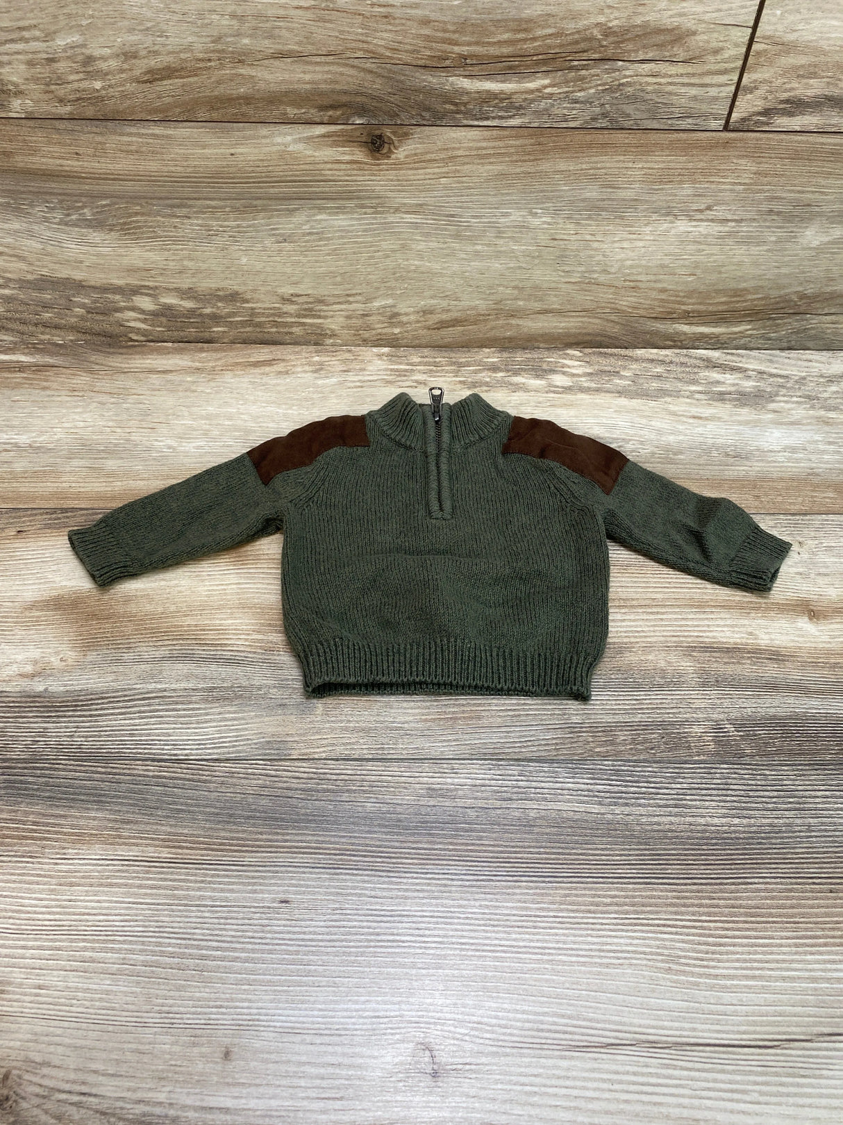 Starting Out 1/4 Zip Sweater Green sz Newborn