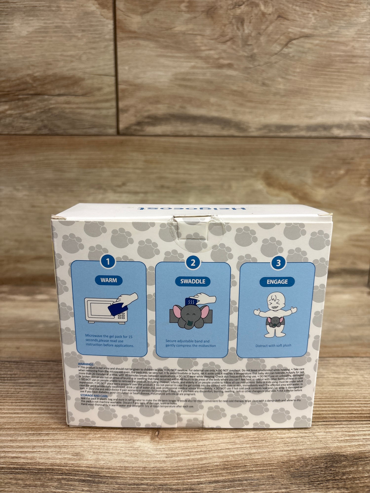 Heigoeost Heated Tummy Wrap For Baby Colic and Gas Relief - Elephant