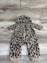 Carter's Leopard Hooded Sherpa Coverall Brown sz 9m