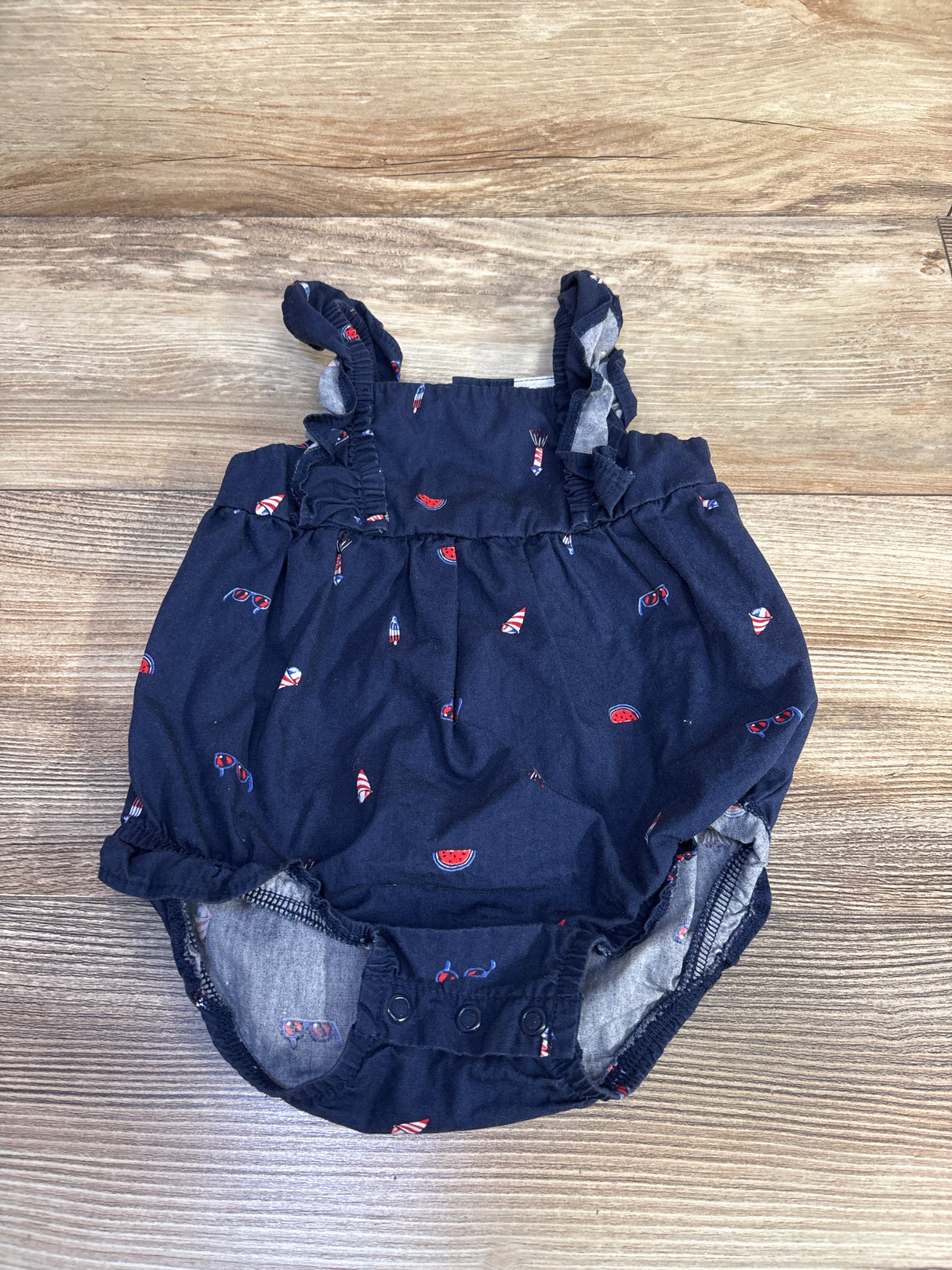 Carter's Patriotic Bubble Romper Navy sz 6m
