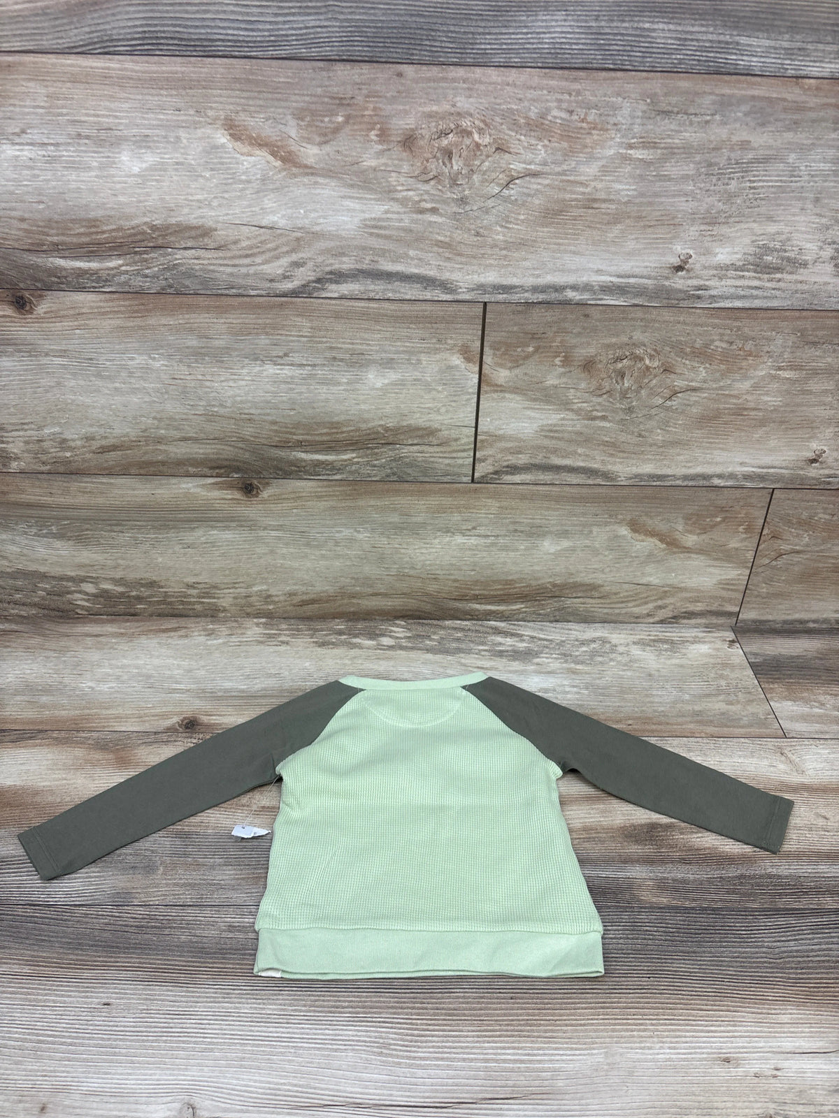 NWOT Burt's Bees Baby Raglan Waffle Knit Shirt Green sz 6-9m