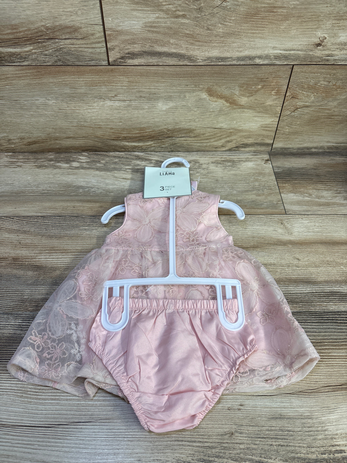 NEW Laughing Llama 3pc Dress Set Pink sz 3m