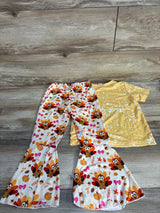 NWOT Shein 2pc Little Miss Gobble Gobble Shirt & Pants Set Yellow sz 5T