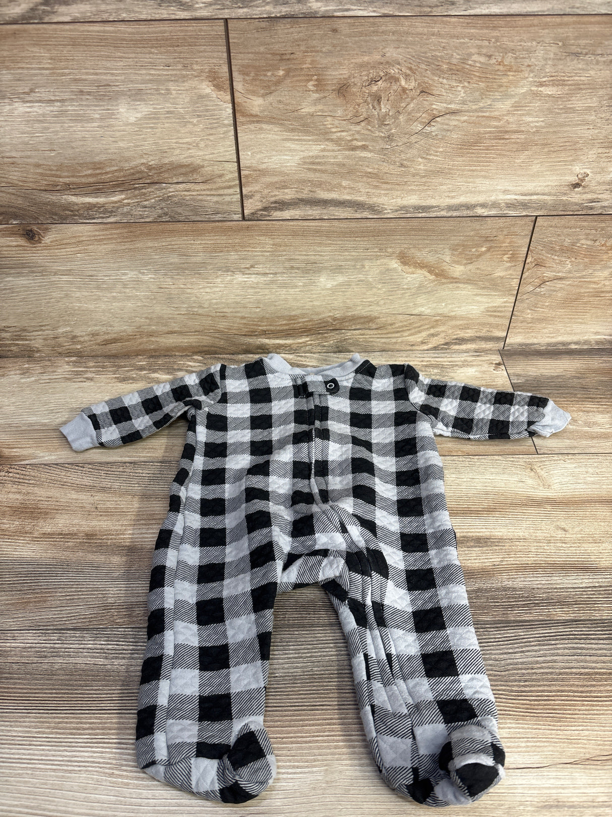 Hudson Baby Quilted Buffalo Plaid Sleeper Grey sz 0-3m