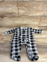 Hudson Baby Quilted Buffalo Plaid Sleeper Grey sz 0-3m