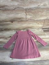 H&M Ribbed Long Sleeve Jersey Style Dress Pink sz 3-4T