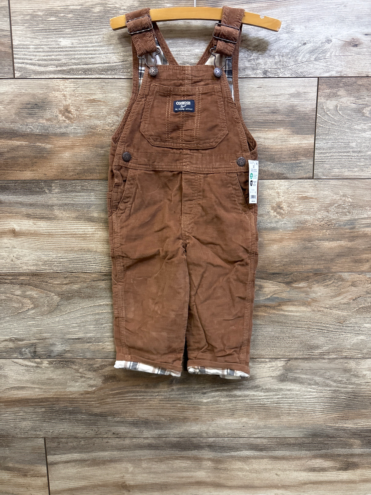 NEW Oshkosh Corduroy Overalls Brown sz 2T