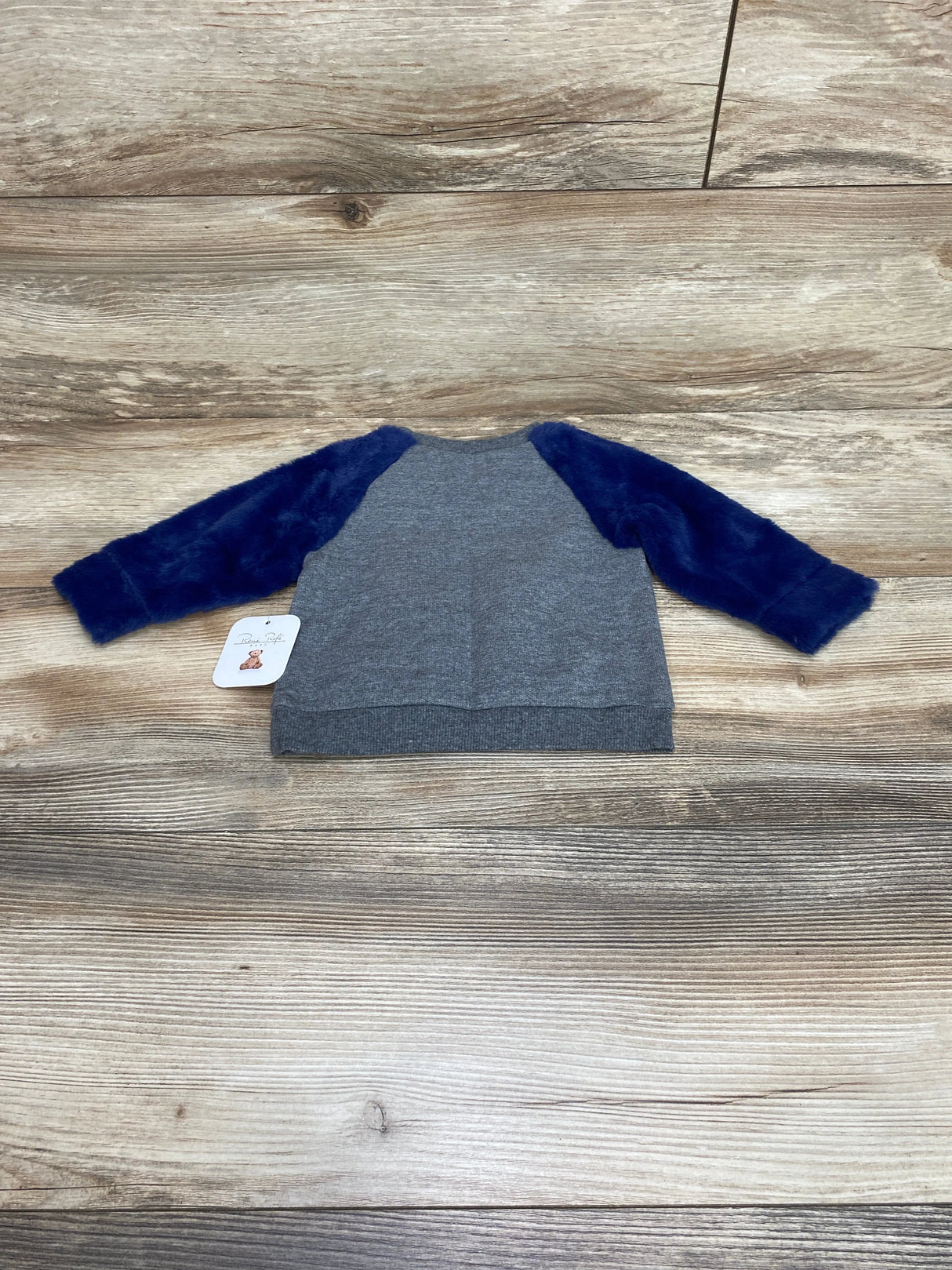 NEW Rene Rofe Plush Sweatshirt Navy/Grey sz 3-6m