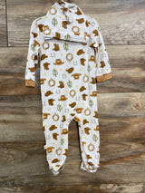 NEW Milkberry 2pc Western Sleeper & Hat Set White sz 6-9m