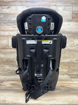 Rear view of Baby Trend Hybrid SI 3-in-1 booster car seat in Madrid Black showing harness straps and adjustment hardware