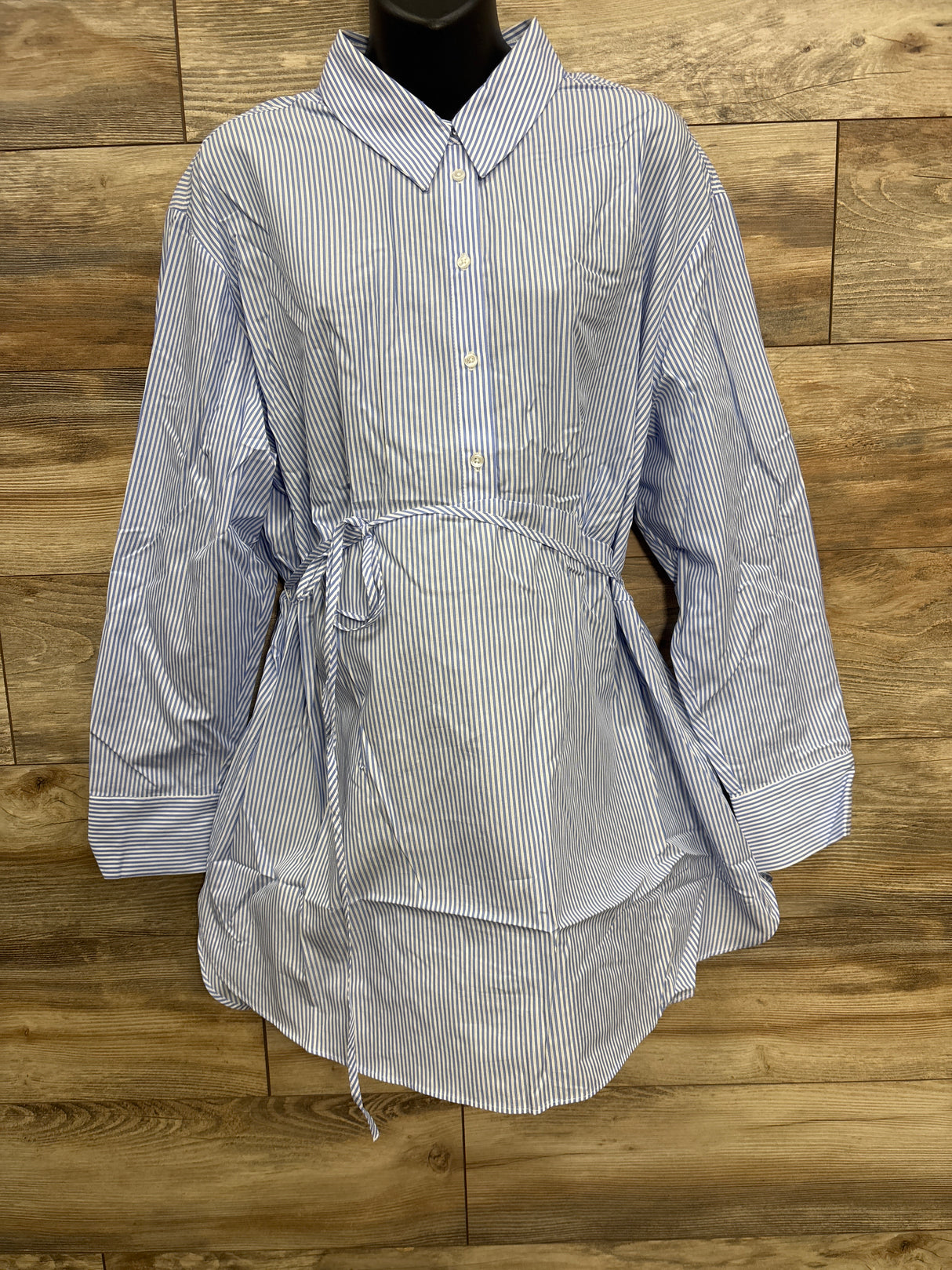 NEW Gap Maternity Popover Shirt Blue Stripe sz XXL
