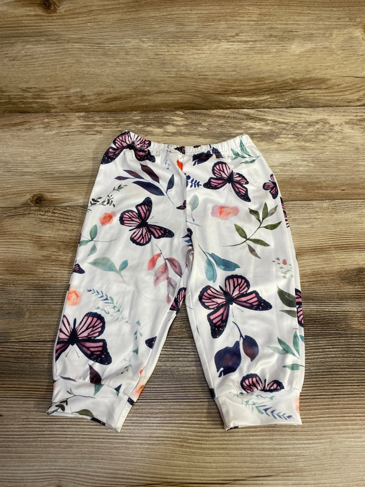 NEW Butterfly Print Pants White sz 6-9m - Me n Mommy To Be
