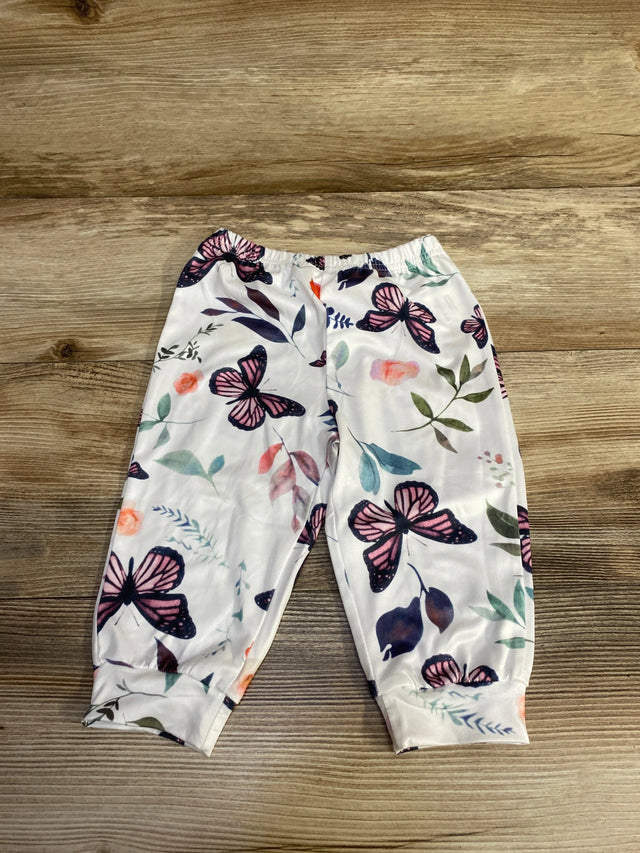 NEW Butterfly Print Pants White sz 6-9m - Me n Mommy To Be