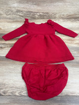 Just One You 2pc Long Sleeve Cable Knit Dress & Bloomers Set Red sz 6m