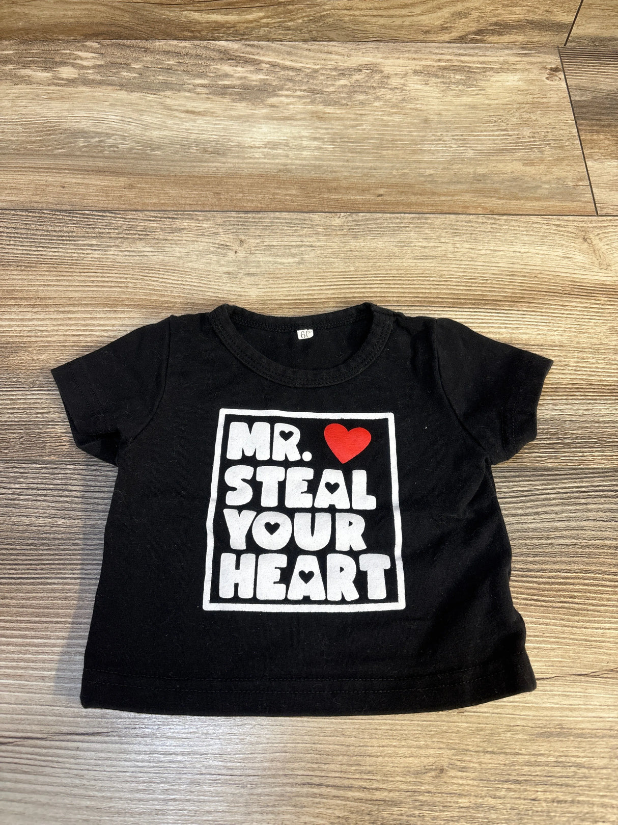 Mr Steal Your Heart Shirt Black sz 0-3m