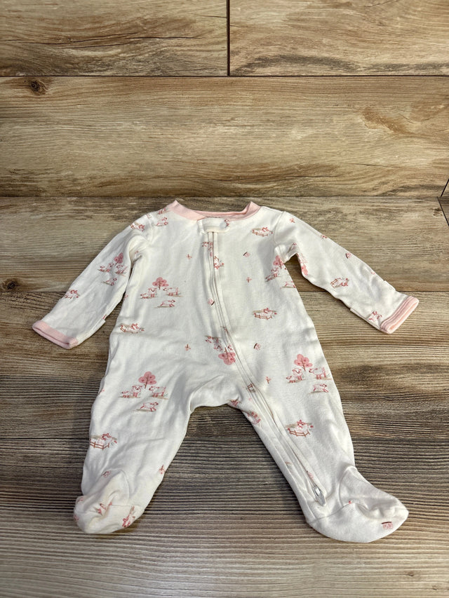 Carter's Sheep Print Sleeper White sz 3m - Me n Mommy To Be