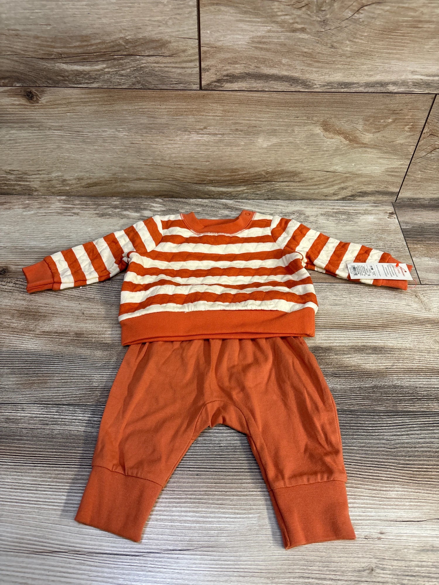 NEW Cat & Jack 2pc Striped Sweatshirt & Joggers Set Orange sz 0-3m