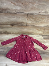 Carter's Collared Button-Front Dress Maroon sz 2T