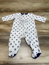 Little Me Sailboat Print Sleeper White sz 6m