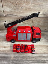 KWANITHINK Fire Truck Transport Vehicle with 6 Mini Vehicles