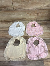 4pk Cotton Gauze Bibs Pink