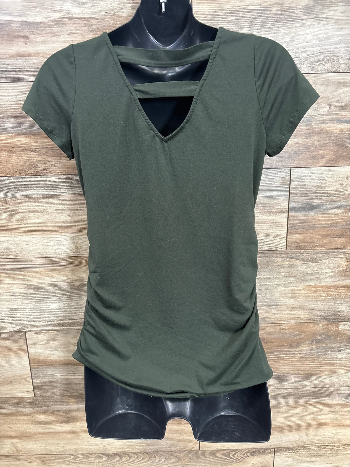 Full Moon Maternity Open Back Shirt Olive sz Medium