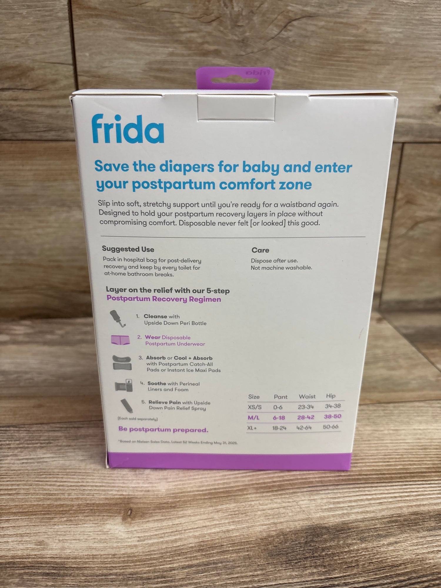NEW Frida Mom Postpartum Disposable Boyshort Underwear Grey sz Medium/Large 8pk