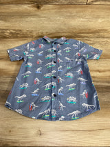 Children's Place Dino Button Up Shirt Blue sz 4T