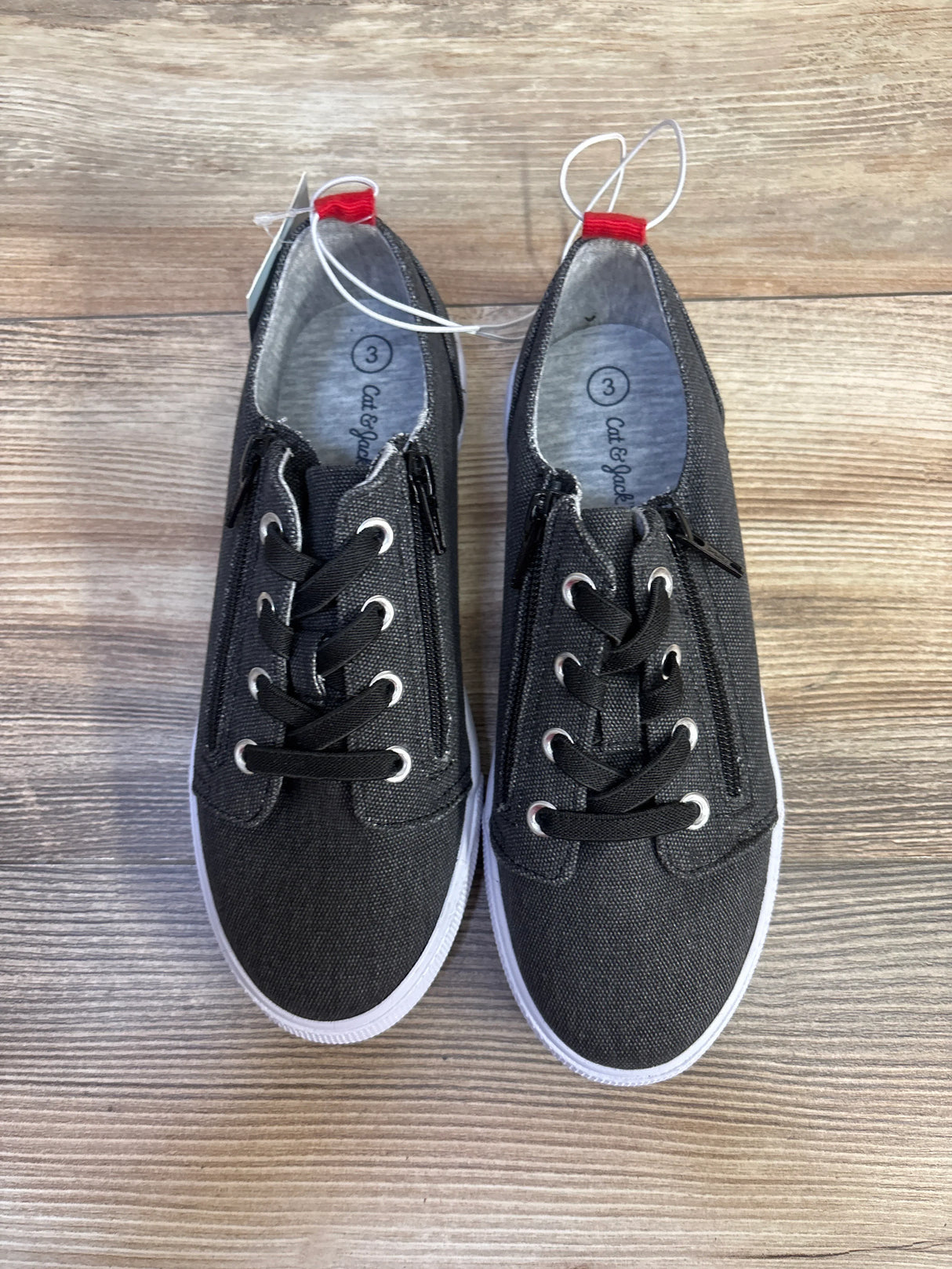 NEW Cat & Jack Lucian Double Zipper Sneakers Grey sz 3Y
