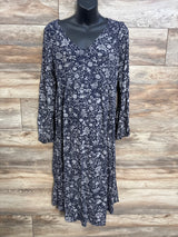Isabel Maternity Floral Long Sleeve Dress Navy sz Medium