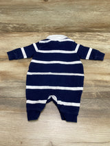 Ralph Lauren Striped Polo Coverall Navy sz Newborn