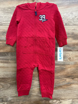 NEW Carter's Champ Textured Hooded Coverall Red sz 12m