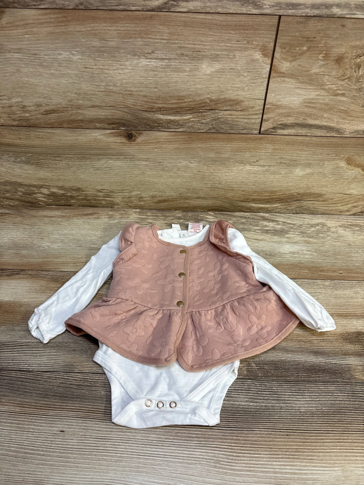 NEW Joie 2pc Long Sleeve Bodysuit & Peplum Button-Up White sz 6-9m