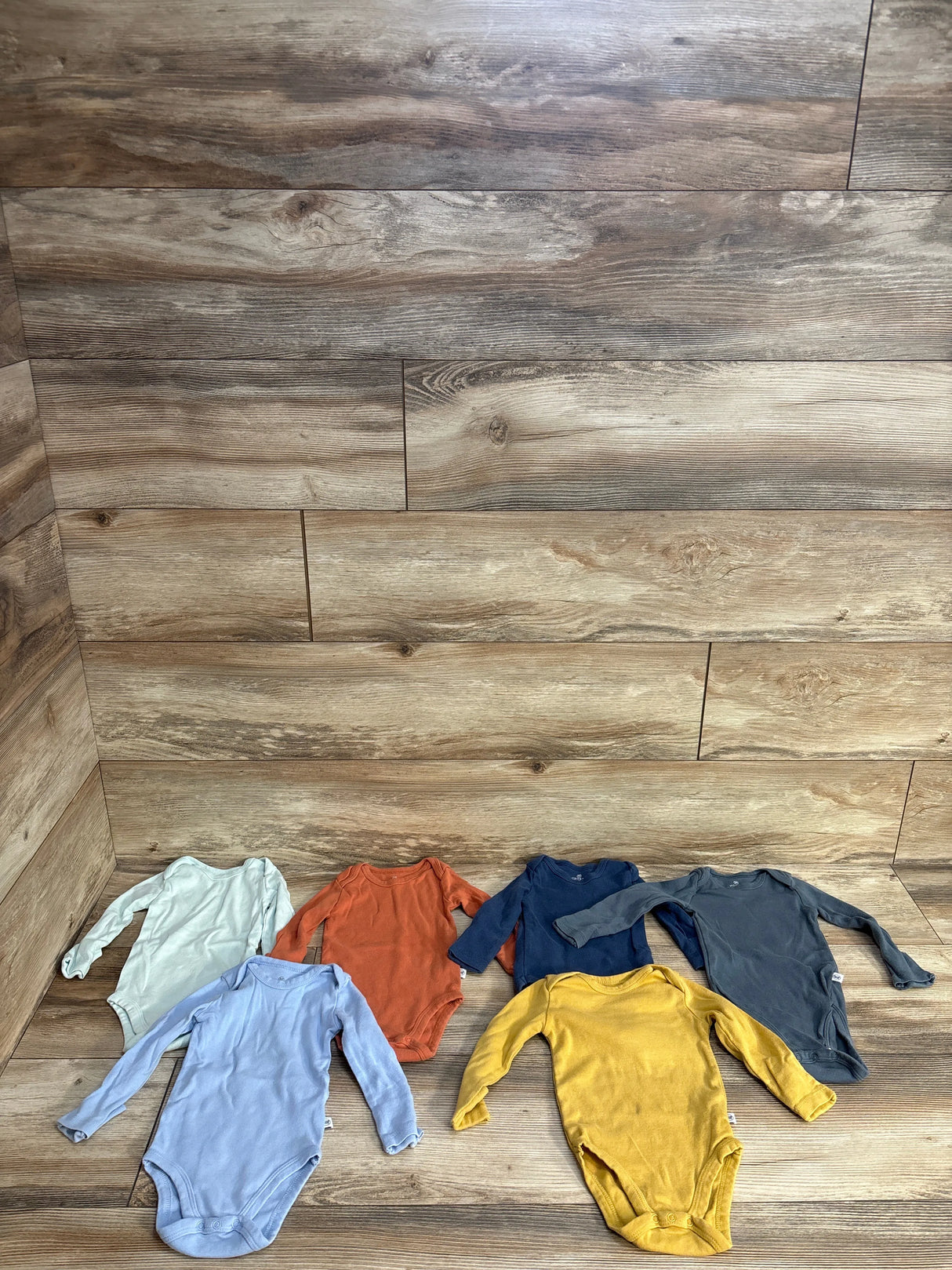Honest Long Sleeve Bodysuits 6pk Yellow sz 3-6m