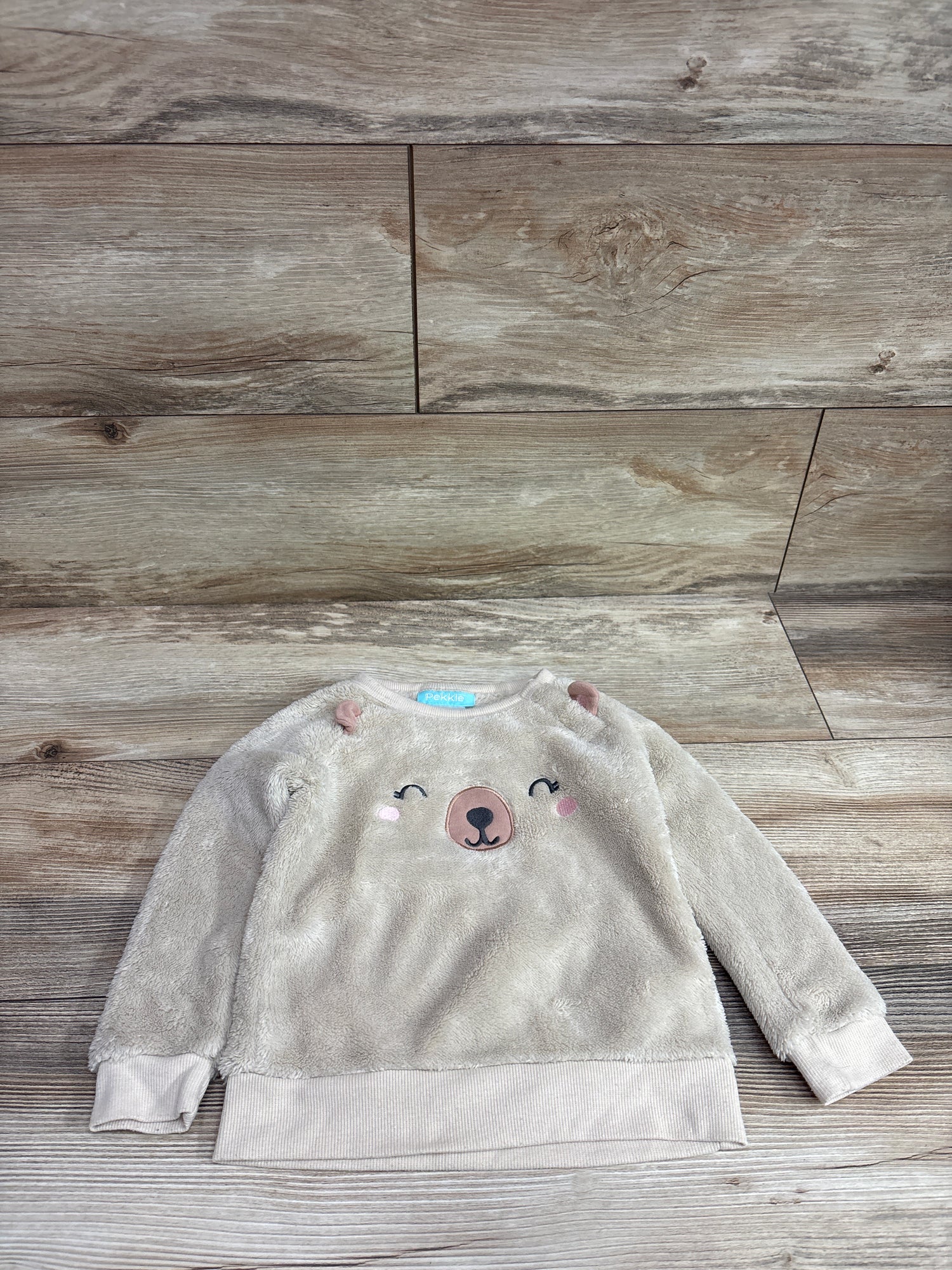 Pekkle Plush Sweatshit Tan sz 24m