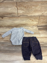 Carter's 2pc Henley Bodysuit & Jeggings Set Grey sz 3m