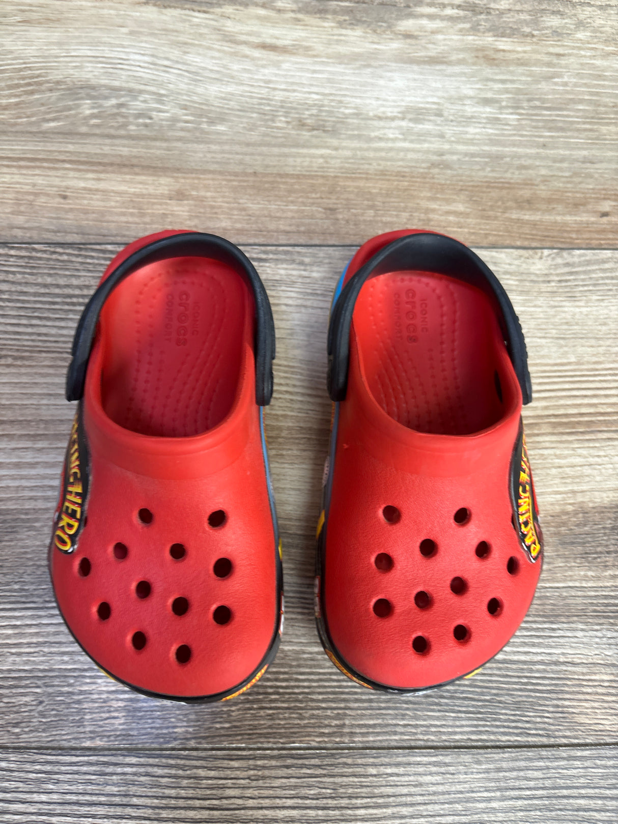 Crocs Classic Clogs Cars Themed, Red sz 7c