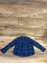Okie Dokie Plaid Button-Up Shirt Blue sz 3T