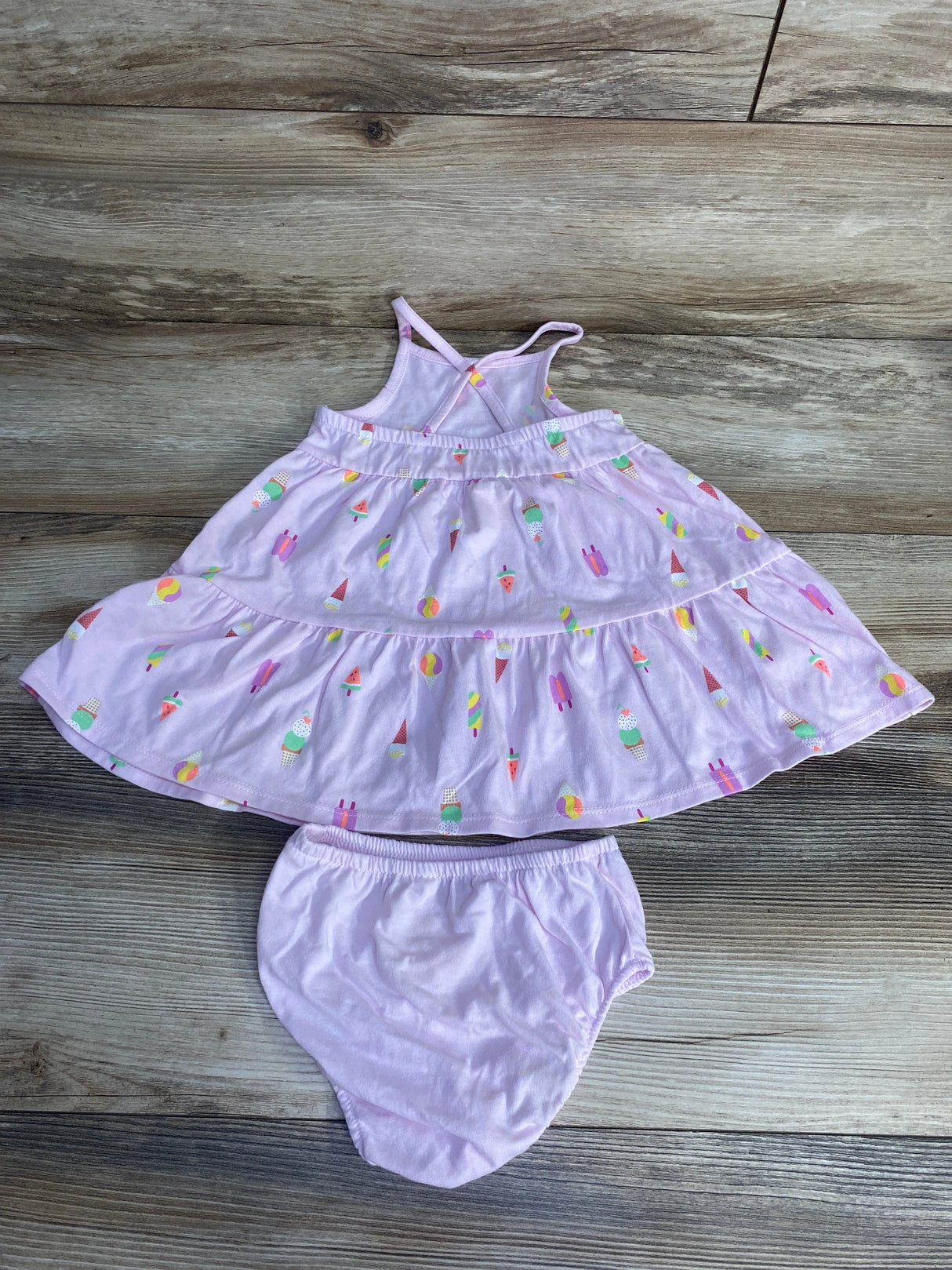 NWOT Cat & Jack 2pc Ice Cream Dress & Bloomers Pink sz 18m
