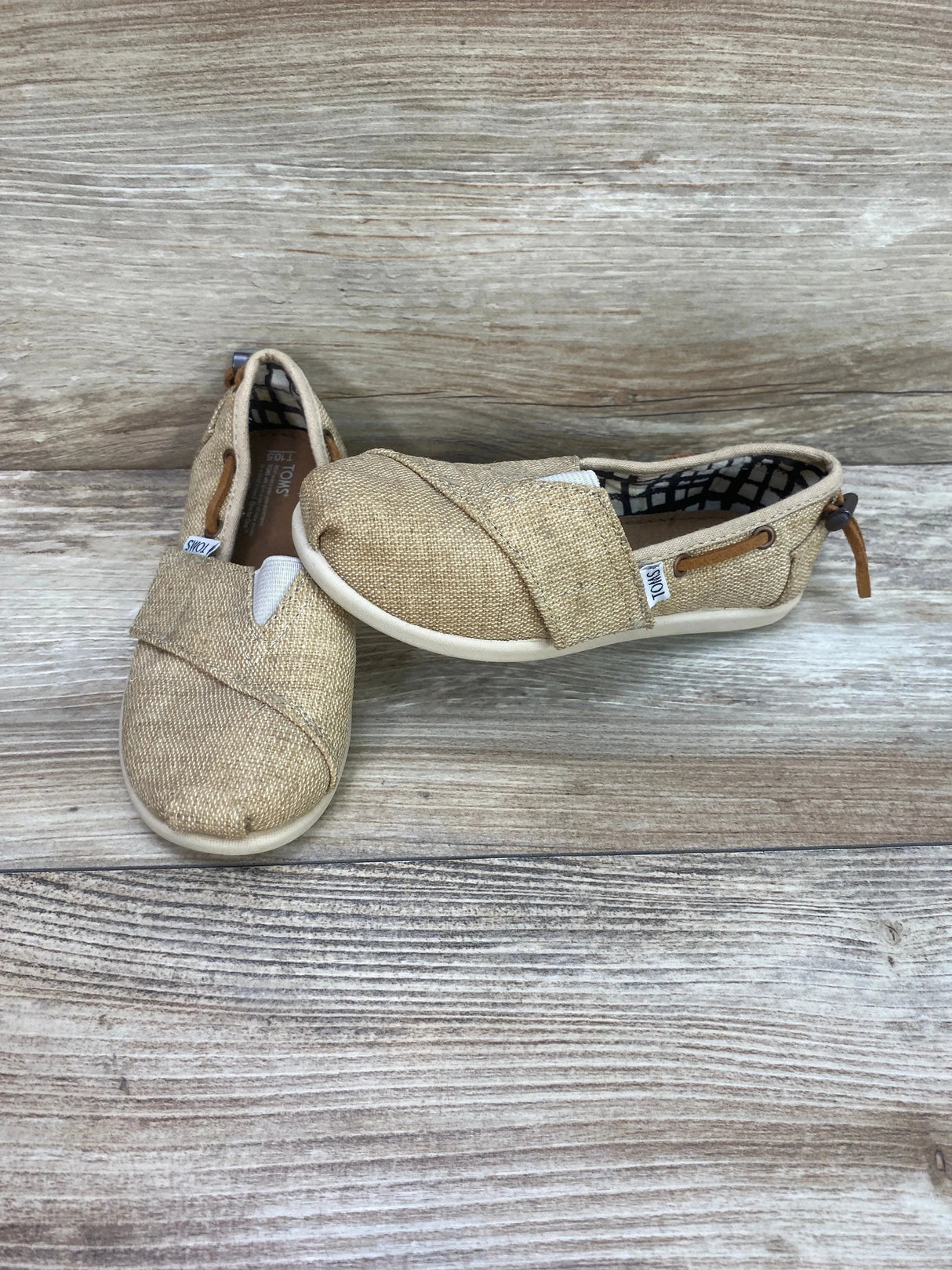 Toms Natural Burlap Bimini Shoes Sz 10.5c