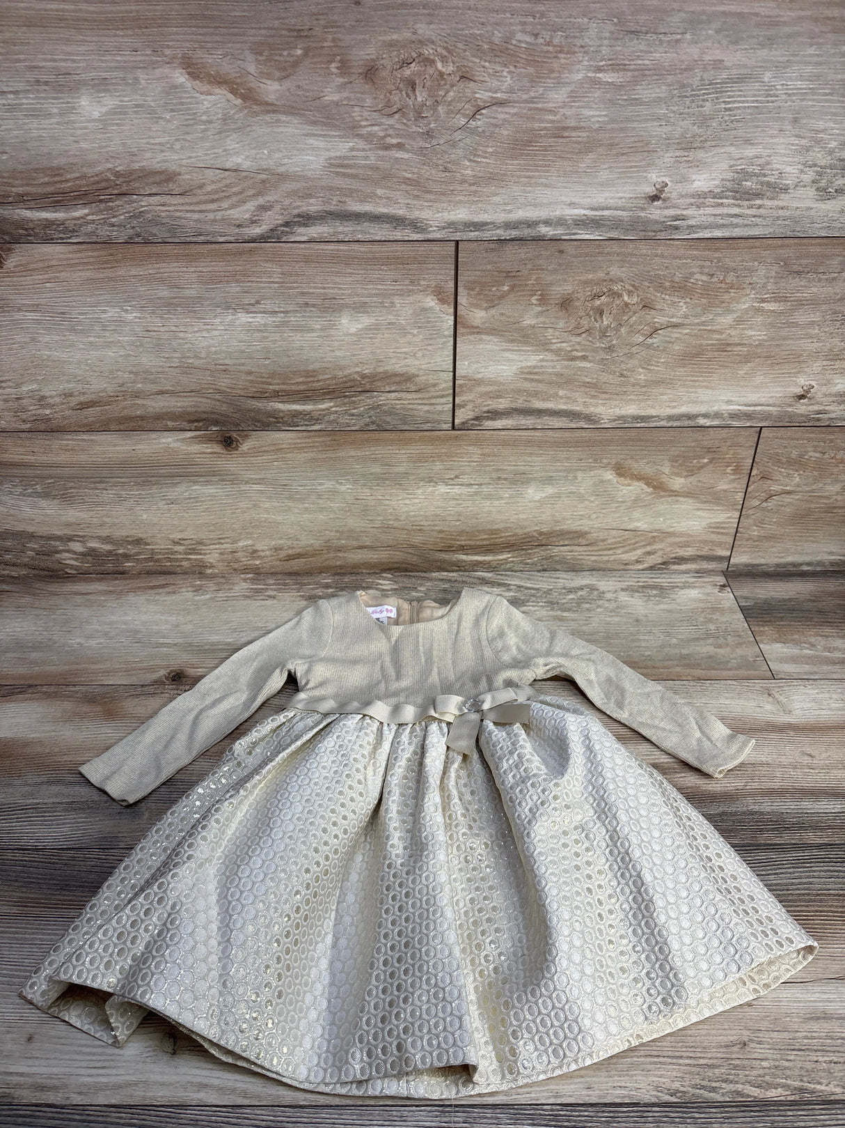 Bonnie Baby Long Sleeve Dress Gold sz 24m