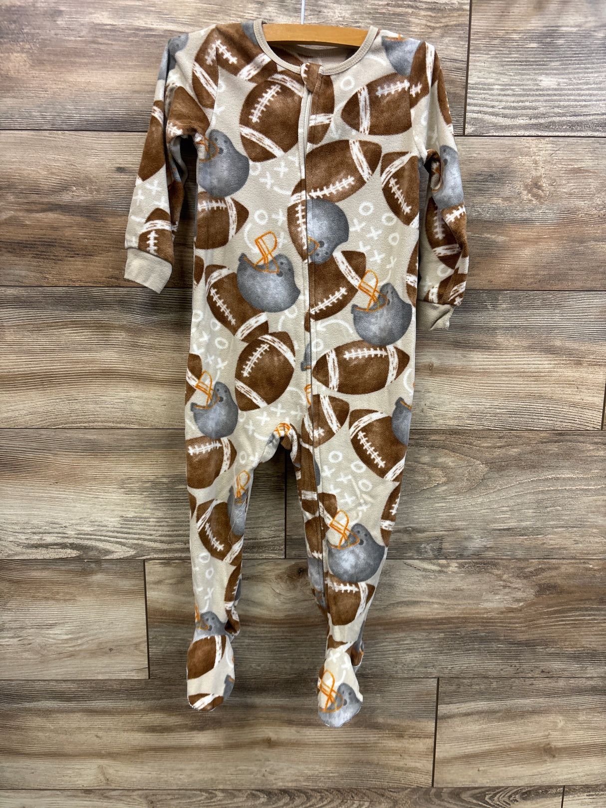 Kids Headquarters Football Blanket Sleeper Tan sz 3T