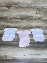 Burt's Bees Baby 3pk Bodysuits Pink/White sz 0-3m